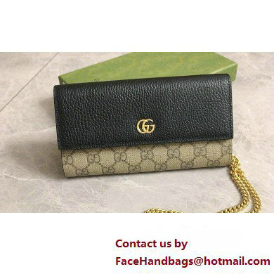 Gucci GG Marmont chain wallet 546585 Black