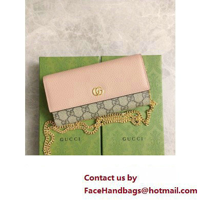 Gucci GG Marmont chain wallet 546585 Pink