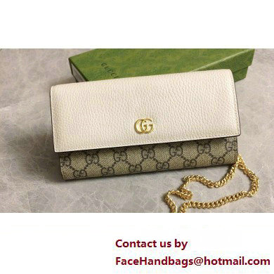 Gucci GG Marmont chain wallet 546585 White