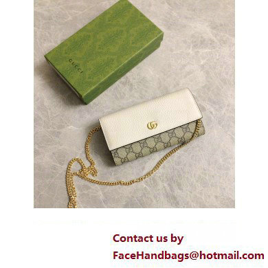 Gucci GG Marmont chain wallet 546585 White