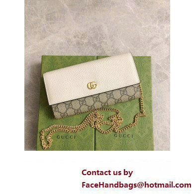 Gucci GG Marmont chain wallet 546585 White