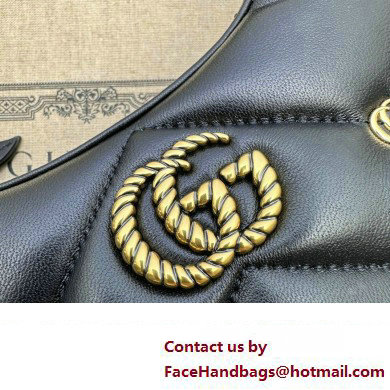 Gucci GG Marmont half-moon-shaped Mini bag 770983 Leather Black with small Double G studs 2024