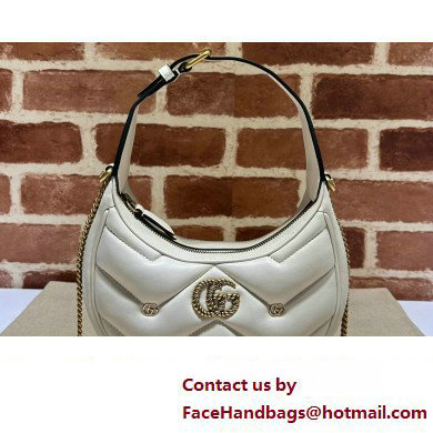 Gucci GG Marmont half-moon-shaped Mini bag 770983 Leather White with small Double G studs 2024