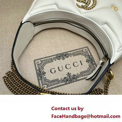 Gucci GG Marmont half-moon-shaped Mini bag 770983 Leather White with small Double G studs 2024