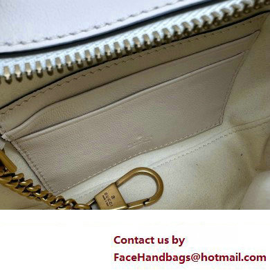 Gucci GG Marmont half-moon-shaped Mini bag 770983 Leather White with small Double G studs 2024