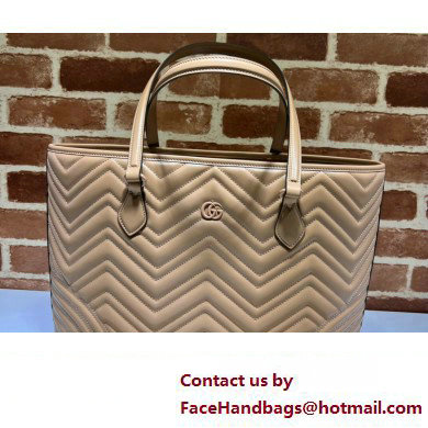 Gucci GG Marmont large tote bag 739684 matelasse chevron leather Beige 2024 - Click Image to Close