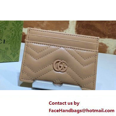 Gucci GG Marmont matelasse card case 443127 in Nude palladium hardware - Click Image to Close