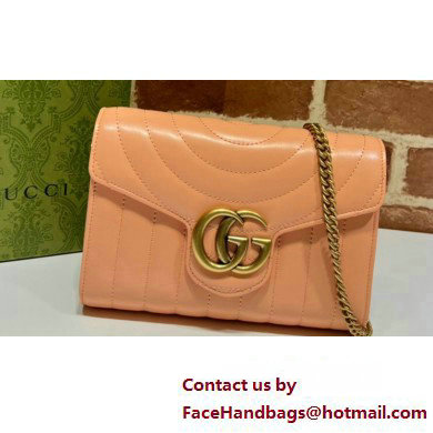 Gucci GG Marmont matelasse mini Bag 474575 Leather Peach