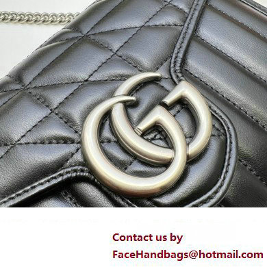 Gucci GG Marmont matelasse mini Bag 474575 leather Black with Antique silver-toned hardware