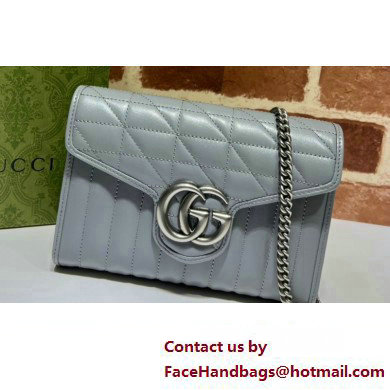 Gucci GG Marmont matelasse mini Bag 474575 leather Gray with Antique silver-toned hardware