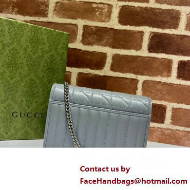 Gucci GG Marmont matelasse mini Bag 474575 leather Gray with Antique silver-toned hardware