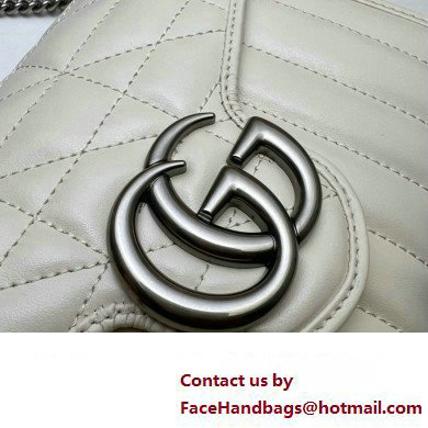 Gucci GG Marmont matelasse mini Bag 474575 leather White with Antique silver-toned hardware