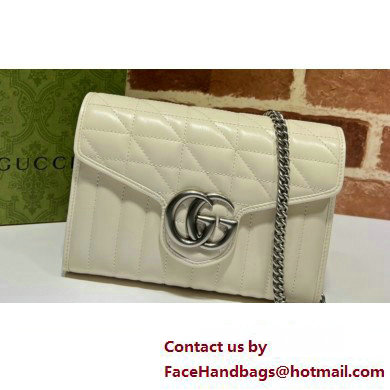 Gucci GG Marmont matelasse mini Bag 474575 leather White with Antique silver-toned hardware