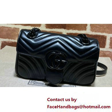 Gucci GG Marmont mini shoulder bag 446744 Black brass hardware 2024