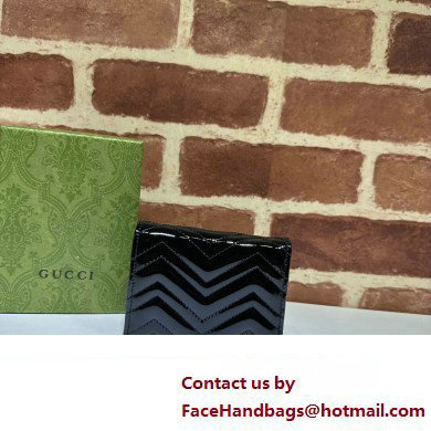 Gucci GG Marmont patent Card Case Wallet 466492 Black 2024