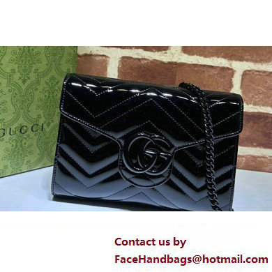 Gucci GG Marmont patent Mini Bag 474575 Black 2024