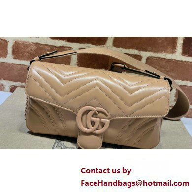 Gucci GG Marmont shoulder bag 734814 leather Nude with Brass hardware 2024