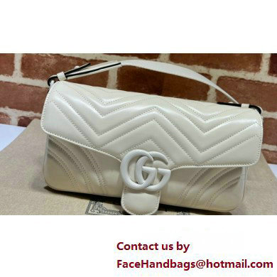 Gucci GG Marmont shoulder bag 734814 leather White with Brass hardware 2024 - Click Image to Close