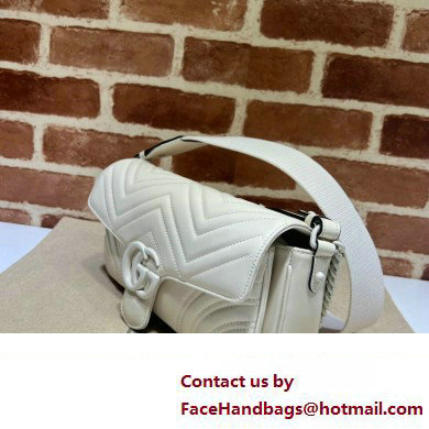 Gucci GG Marmont shoulder bag 734814 leather White with Brass hardware 2024