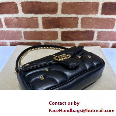 Gucci GG Marmont small shoulder bag 443497 Leather Black with small Double G studs 2024