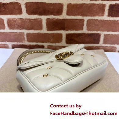 Gucci GG Marmont small shoulder bag 443497 Leather White with small Double G studs 2024