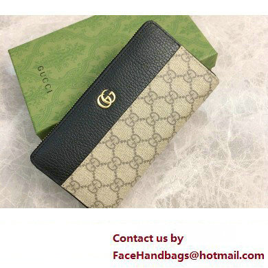 Gucci GG Marmont zip around wallet 456117 Black