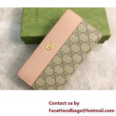 Gucci GG Marmont zip around wallet 456117 Pink