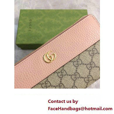 Gucci GG Marmont zip around wallet 456117 Pink