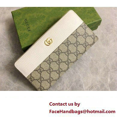 Gucci GG Marmont zip around wallet 456117 White