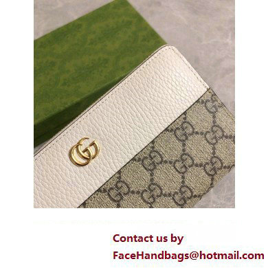 Gucci GG Marmont zip around wallet 456117 White