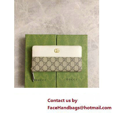 Gucci GG Marmont zip around wallet 456117 White