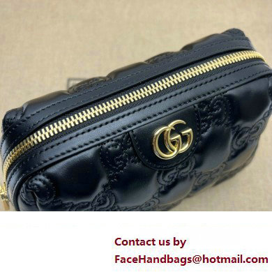 Gucci GG Matelasse beauty case bag 726047 Leather Black