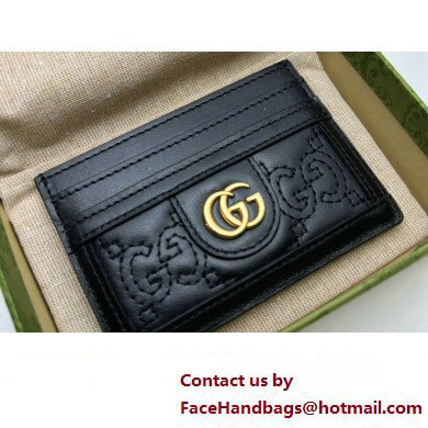 Gucci GG Matelasse card case 723790 in Black leather