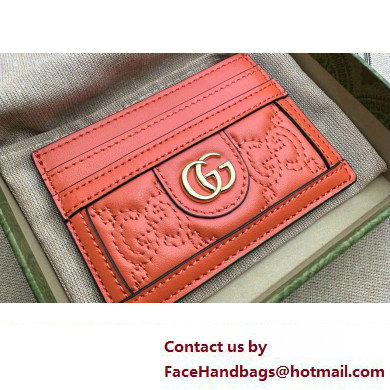 Gucci GG Matelasse card case 723790 in Orange leather