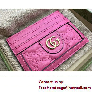 Gucci GG Matelasse card case 723790 in Pink leather