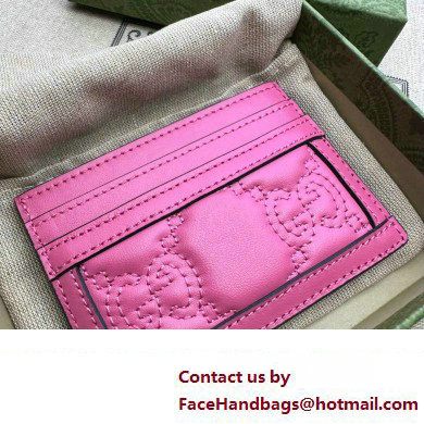 Gucci GG Matelasse card case 723790 in Pink leather