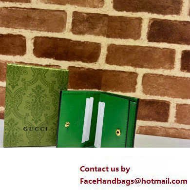 Gucci GG Matelasse card case Wallet 723786 in Green leather