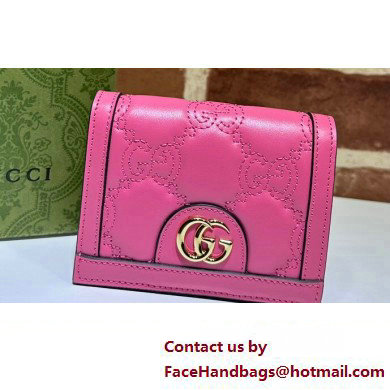 Gucci GG Matelasse card case Wallet 723786 in Pink leather