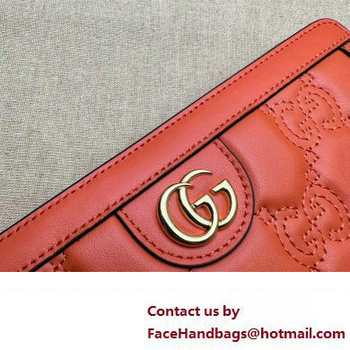 Gucci GG Matelasse zip-around wallet 723784 in Orange leather