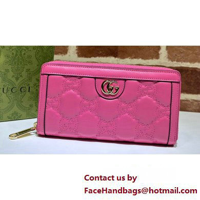 Gucci GG Matelasse zip-around wallet 723784 in Pink leather