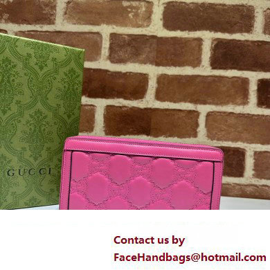 Gucci GG Matelasse zip-around wallet 723784 in Pink leather