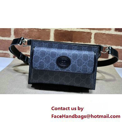 Gucci GG belt bag with Interlocking G 746300 Grey and black GG Supreme canvas 2024