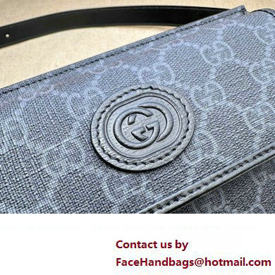 Gucci GG belt bag with Interlocking G 746300 Grey and black GG Supreme canvas 2024