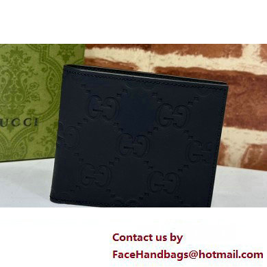 Gucci GG rubber-effect Bi-fold wallet 771309 in Black leather