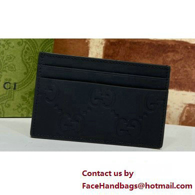 Gucci GG rubber-effect Card Case 771315 in Black leather - Click Image to Close