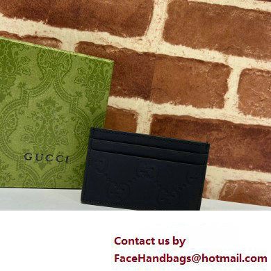 Gucci GG rubber-effect Card Case 771315 in Black leather