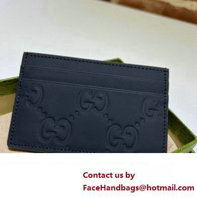 Gucci GG rubber-effect Card Case 771315 in Black leather