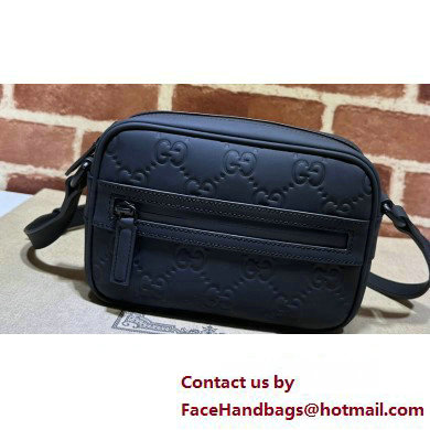 Gucci GG rubber-effect mini shoulder bag 771321 Leather Black