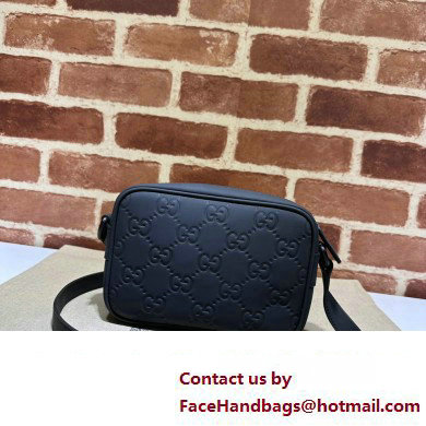 Gucci GG rubber-effect mini shoulder bag 771321 Leather Black