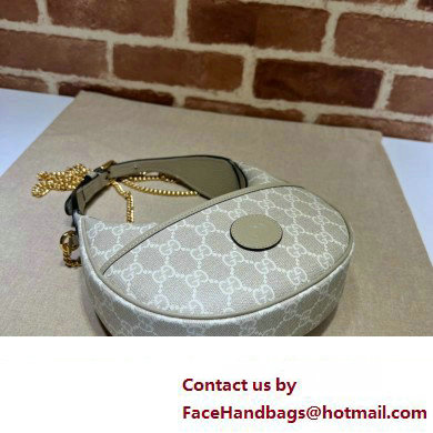 Gucci Half-moon-shaped mini bag with Interlocking G 726843 GG canvas Oatmeal